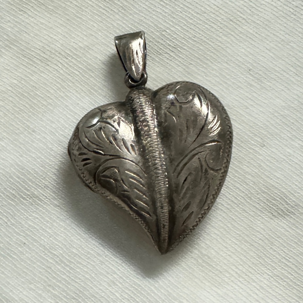 Antique heart sterling silver